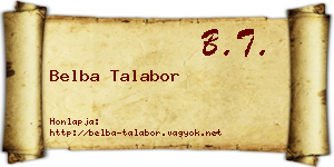 Belba Talabor névjegykártya